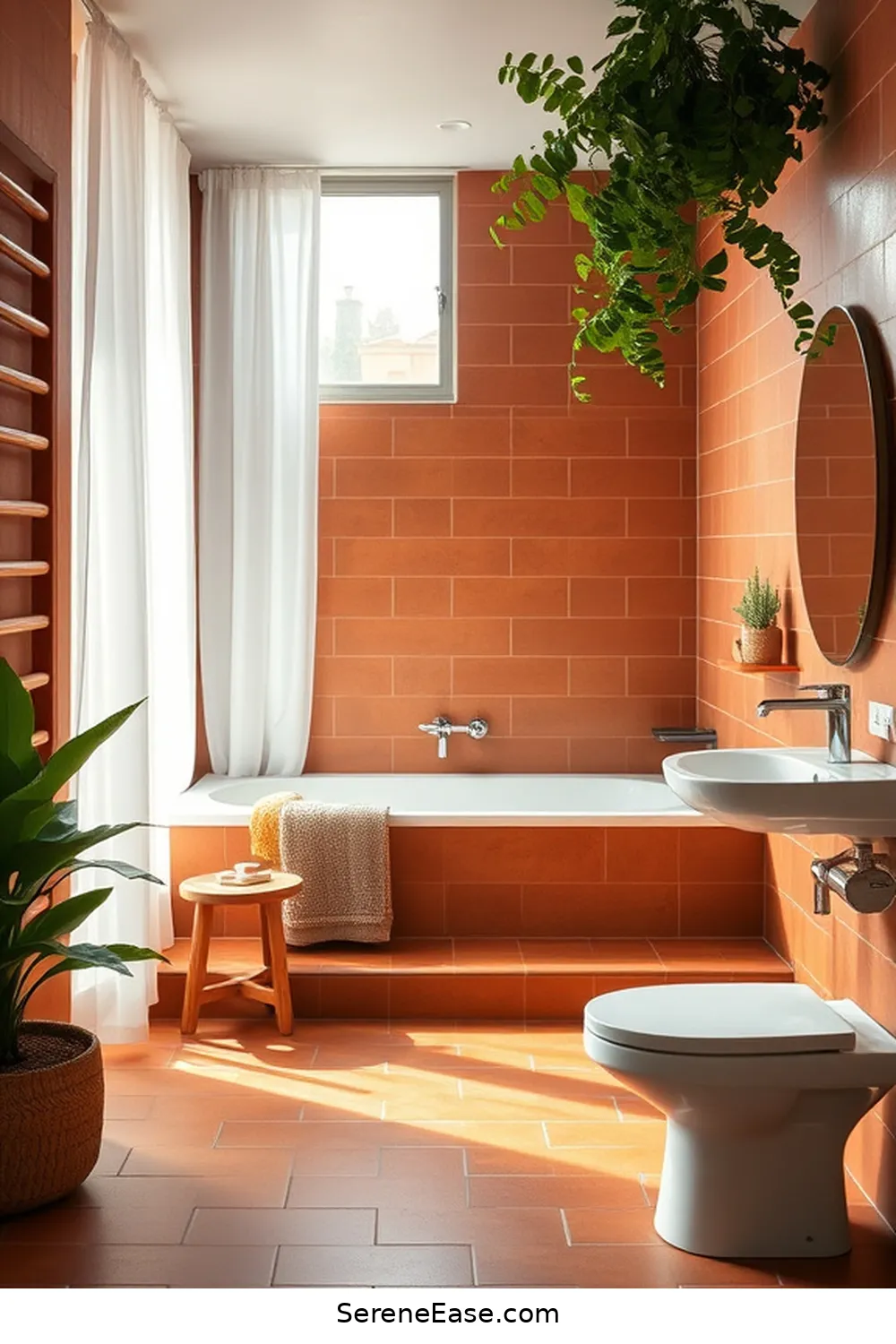 21 Ways to Incorporate Earth Tones in Scandinavian Style Bathrooms 6 Add Terracotta Tiles for 21 Ways to Incorporate Earth Tones in Scandinavian Style Bathrooms