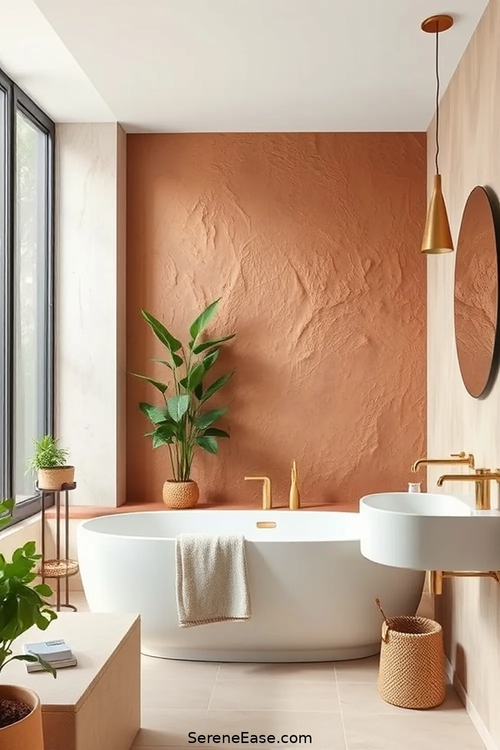 21 Ways to Incorporate Earth Tones in Scandinavian Style Bathrooms 7 Implement Earthy Accent Walls for 21 Ways to Incorporate Earth Tones in Scandinavian Style Bathrooms