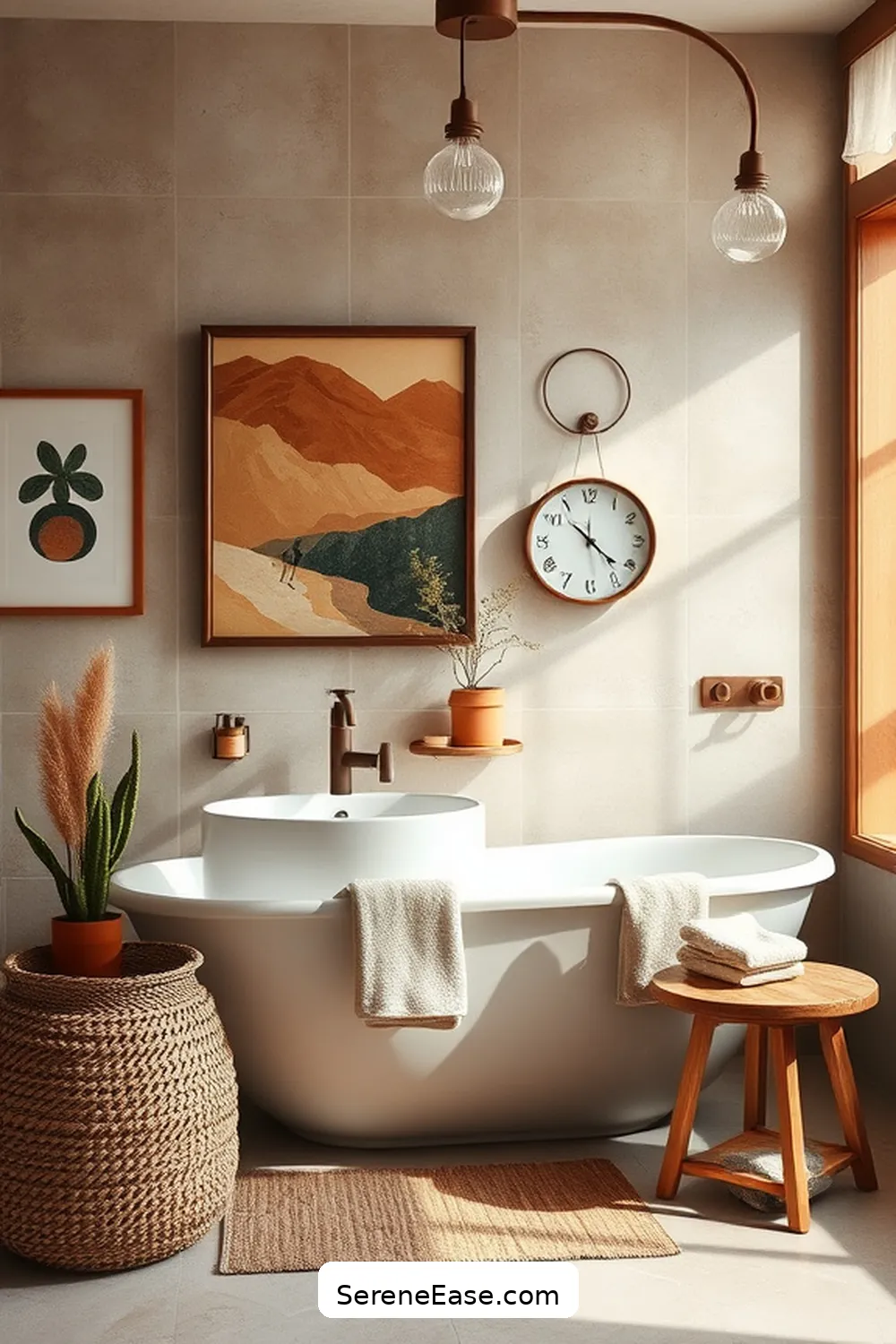 21 Ways to Incorporate Earth Tones in Scandinavian Style Bathrooms 18 Incorporate Earthy Artwork for 21 Ways to Incorporate Earth Tones in Scandinavian Style Bathrooms