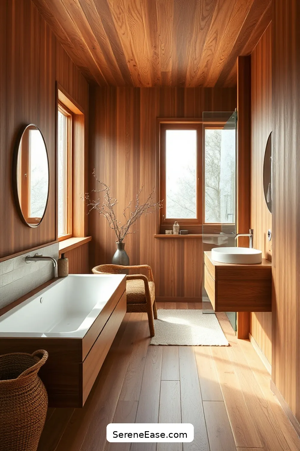 21 Ways to Incorporate Earth Tones in Scandinavian Style Bathrooms 3 Opt for Natural Wood Finishes for 21 Ways to Incorporate Earth Tones in Scandinavian Style Bathrooms