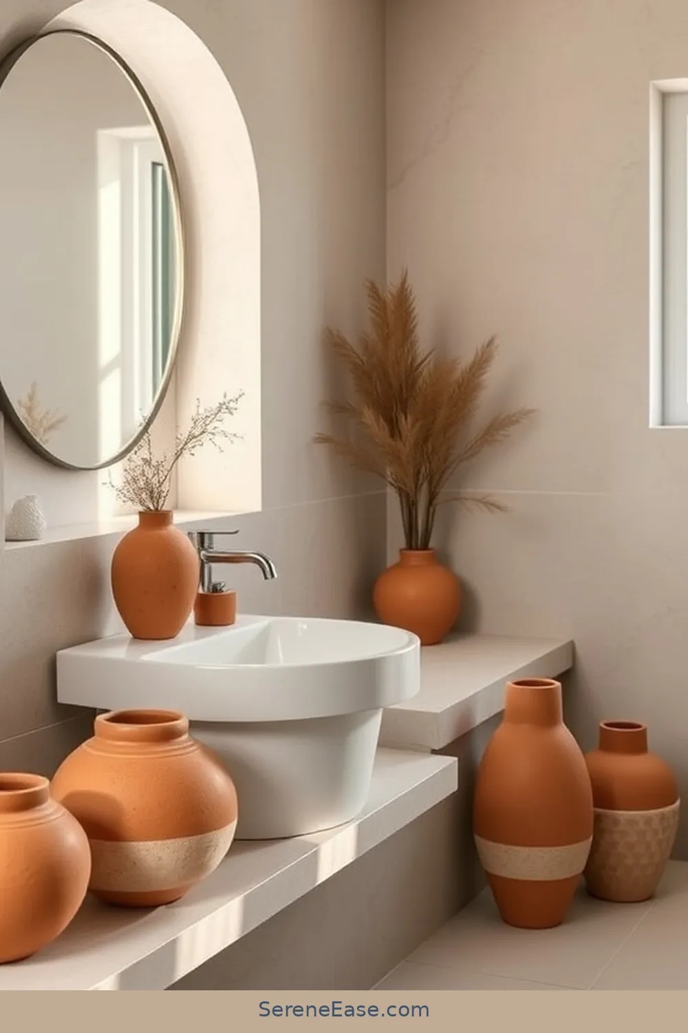 21 Ways to Incorporate Earth Tones in Scandinavian Style Bathrooms 11 Use Clay Accessories for 21 Ways to Incorporate Earth Tones in Scandinavian Style Bathrooms