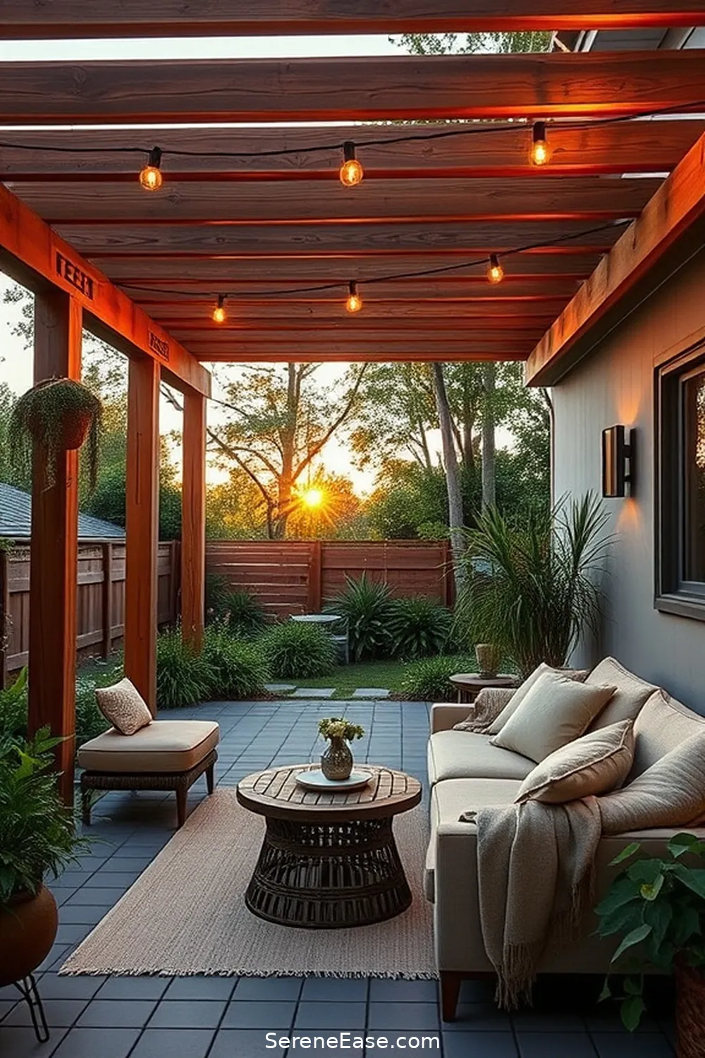 21 Ways to Incorporate Earth Tones in Scandinavian Style Outdoor Patios 19 Add a Wooden Pergola for 21 Ways to Incorporate Earth Tones in Scandinavian Style Outdoor Patios