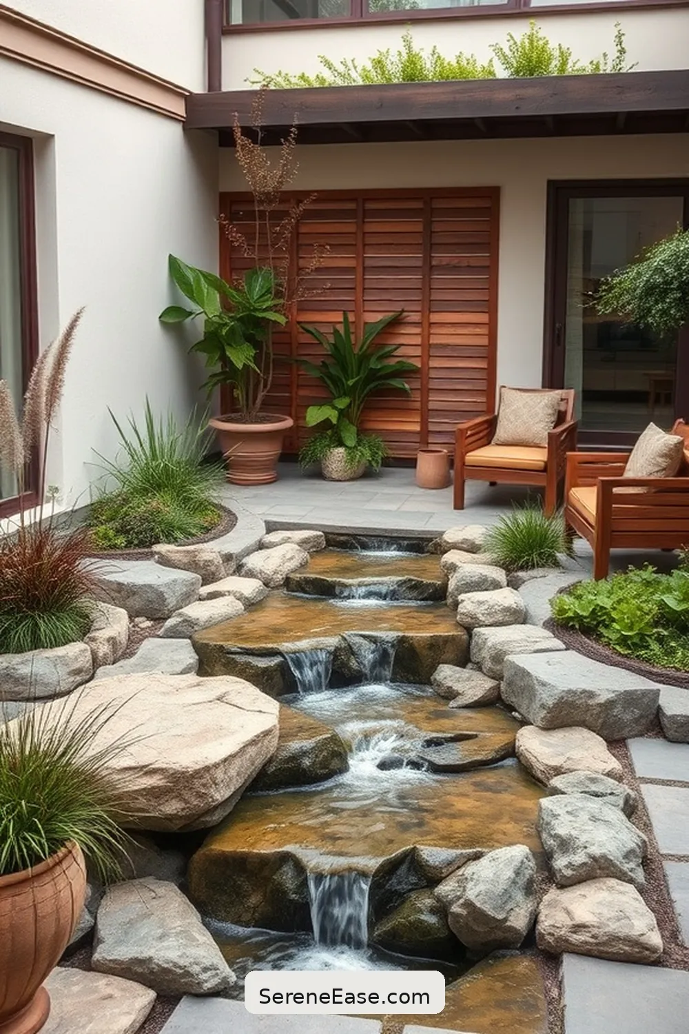 21 Ways to Incorporate Earth Tones in Scandinavian Style Outdoor Patios 14 Incorporate a Water Feature for 21 Ways to Incorporate Earth Tones in Scandinavian Style Outdoor Patios