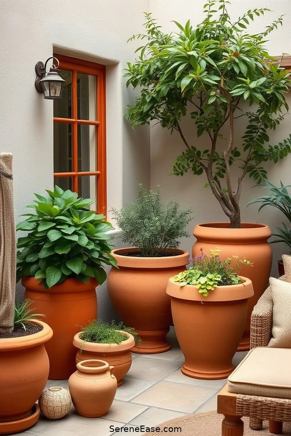21 Ways to Incorporate Earth Tones in Scandinavian Style Outdoor Patios 7 Opt for Clay or Terracotta Pots for 21 Ways to Incorporate Earth Tones in Scandinavian Style Outdoor Patios