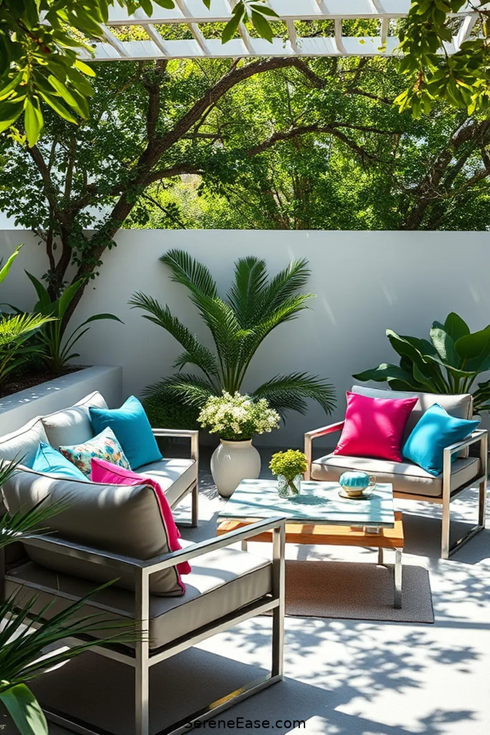 21 Ways to Incorporate Jewel Tones in Minimalist Outdoor Patio Style 3 Add Colorful Cushions for 21 Ways to Incorporate Jewel Tones in Minimalist Outdoor Patio Style