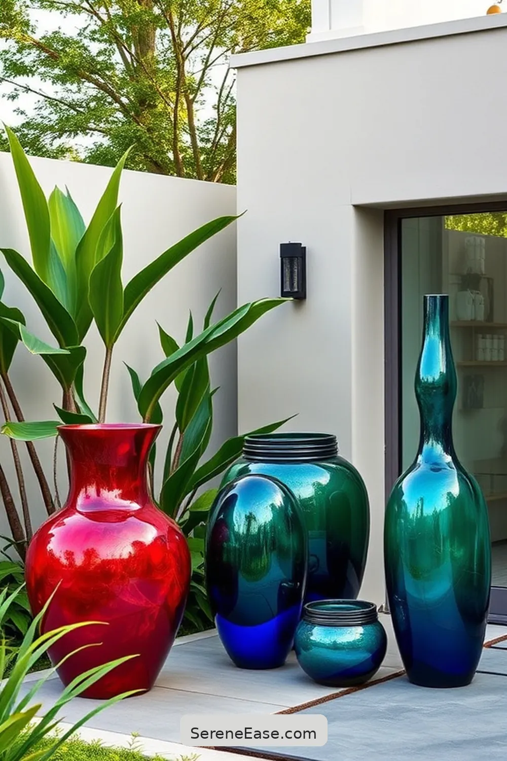 21 Ways to Incorporate Jewel Tones in Minimalist Outdoor Patio Style 11 Choose Colorful Outdoor Art for 21 Ways to Incorporate Jewel Tones in Minimalist Outdoor Patio Style