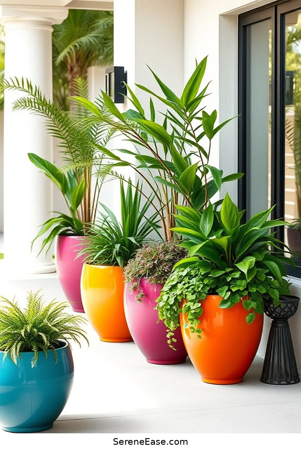 21 Ways to Incorporate Jewel Tones in Minimalist Outdoor Patio Style 6 Select Vibrant Planters for 21 Ways to Incorporate Jewel Tones in Minimalist Outdoor Patio Style