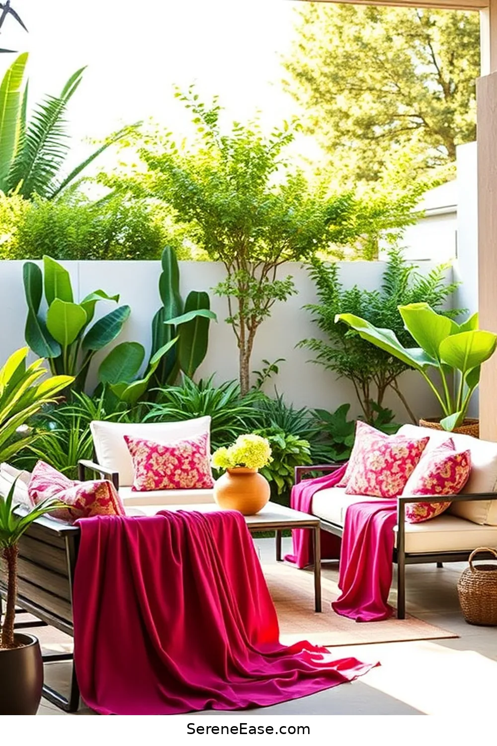 21 Ways to Incorporate Jewel Tones in Minimalist Outdoor Patio Style 19 Use Jewel-Toned Outdoor Fabrics for 21 Ways to Incorporate Jewel Tones in Minimalist Outdoor Patio Style