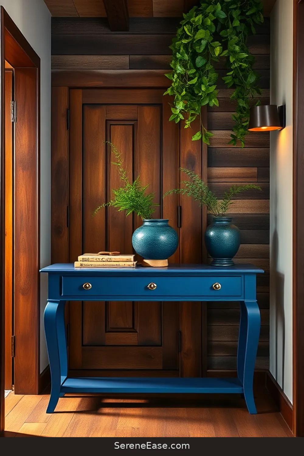 21 Ways to Incorporate Jewel Tones in Rustic Hallway Style 7 Choose a Vibrant Console Table for 21 Ways to Incorporate Jewel Tones in Rustic Hallway Style