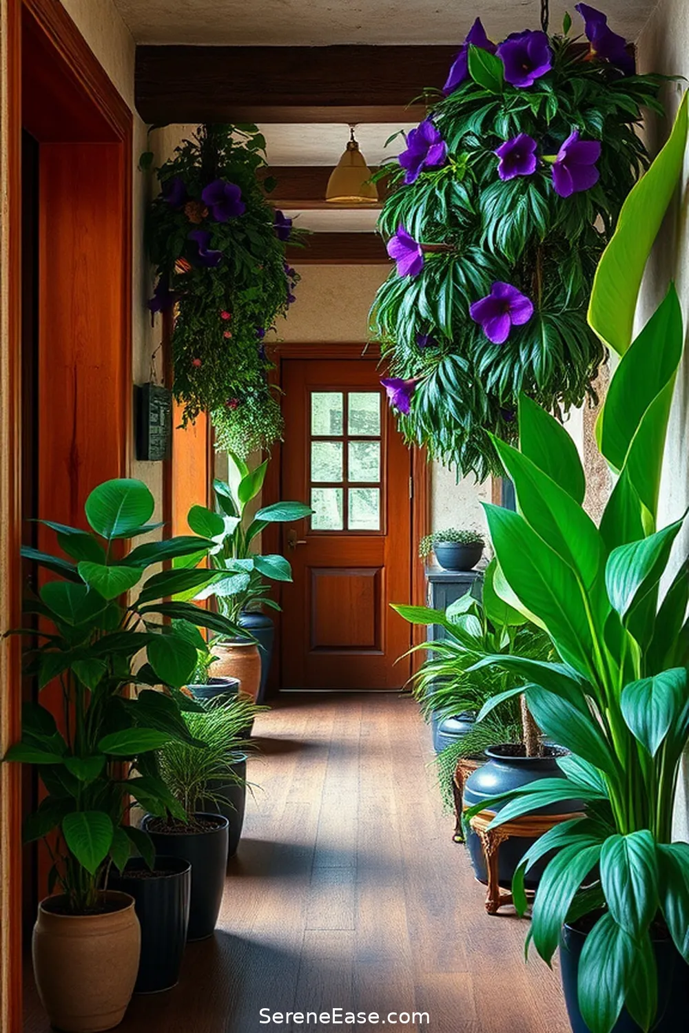 21 Ways to Incorporate Jewel Tones in Rustic Hallway Style 18 Decorate With Jewel-Hued Plants for 21 Ways to Incorporate Jewel Tones in Rustic Hallway Style