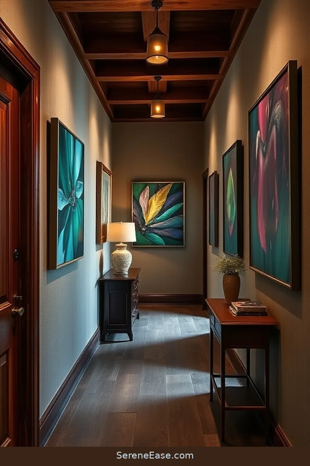 21 Ways to Incorporate Jewel Tones in Rustic Hallway Style 11 Integrate Jewel-Toned Wall Art for 21 Ways to Incorporate Jewel Tones in Rustic Hallway Style