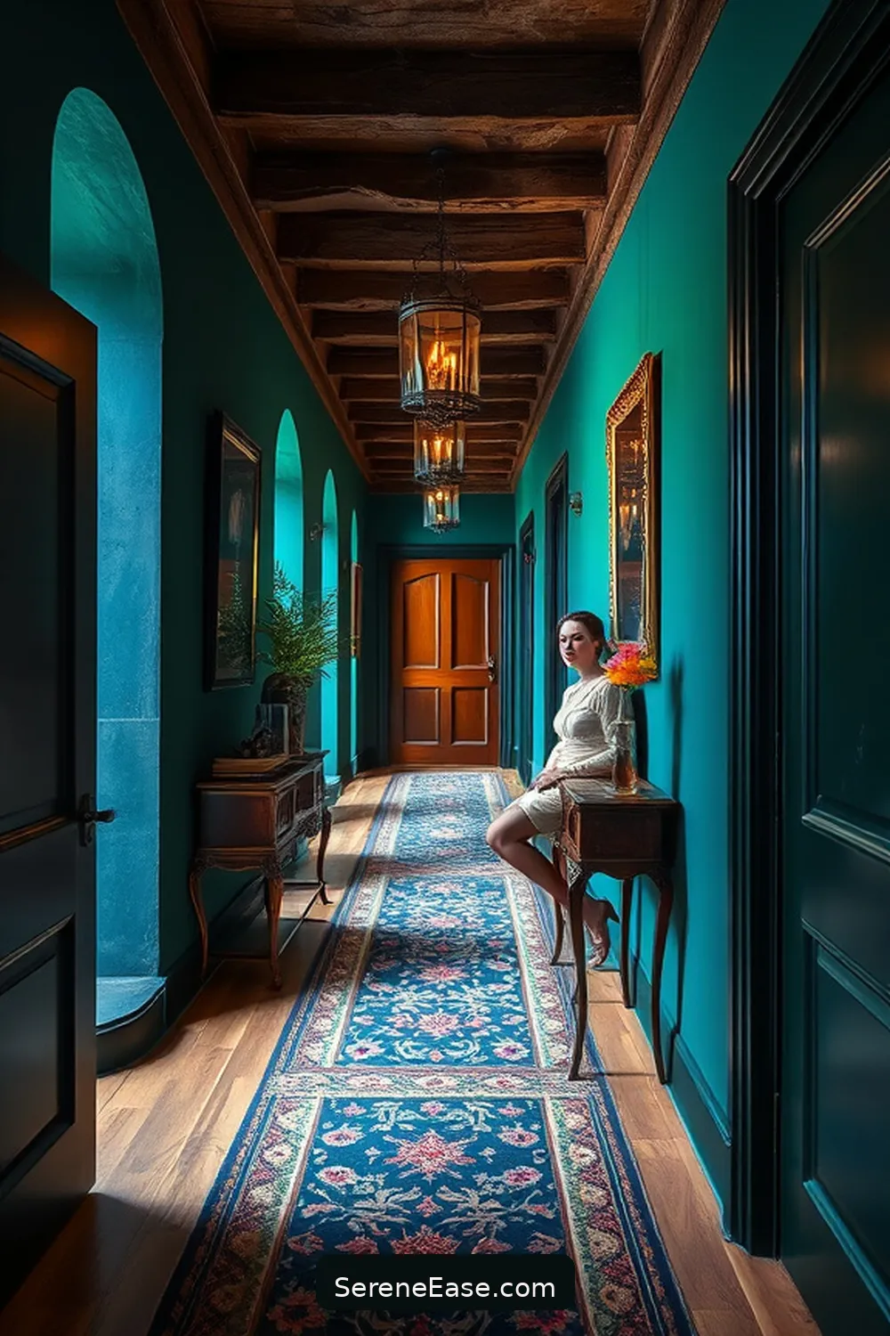 21 Ways to Incorporate Jewel Tones in Rustic Hallway Style 2 Paint the Walls in Jewel Tones for 21 Ways to Incorporate Jewel Tones in Rustic Hallway Style