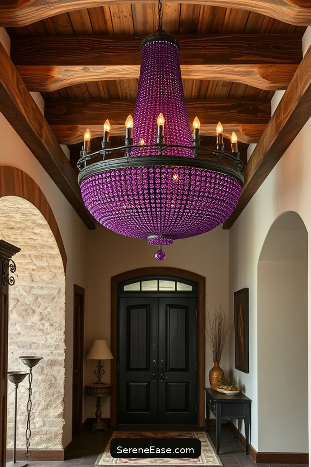 21 Ways to Incorporate Jewel Tones in Rustic Hallway Style 6 Select a Bold Light Fixture for 21 Ways to Incorporate Jewel Tones in Rustic Hallway Style