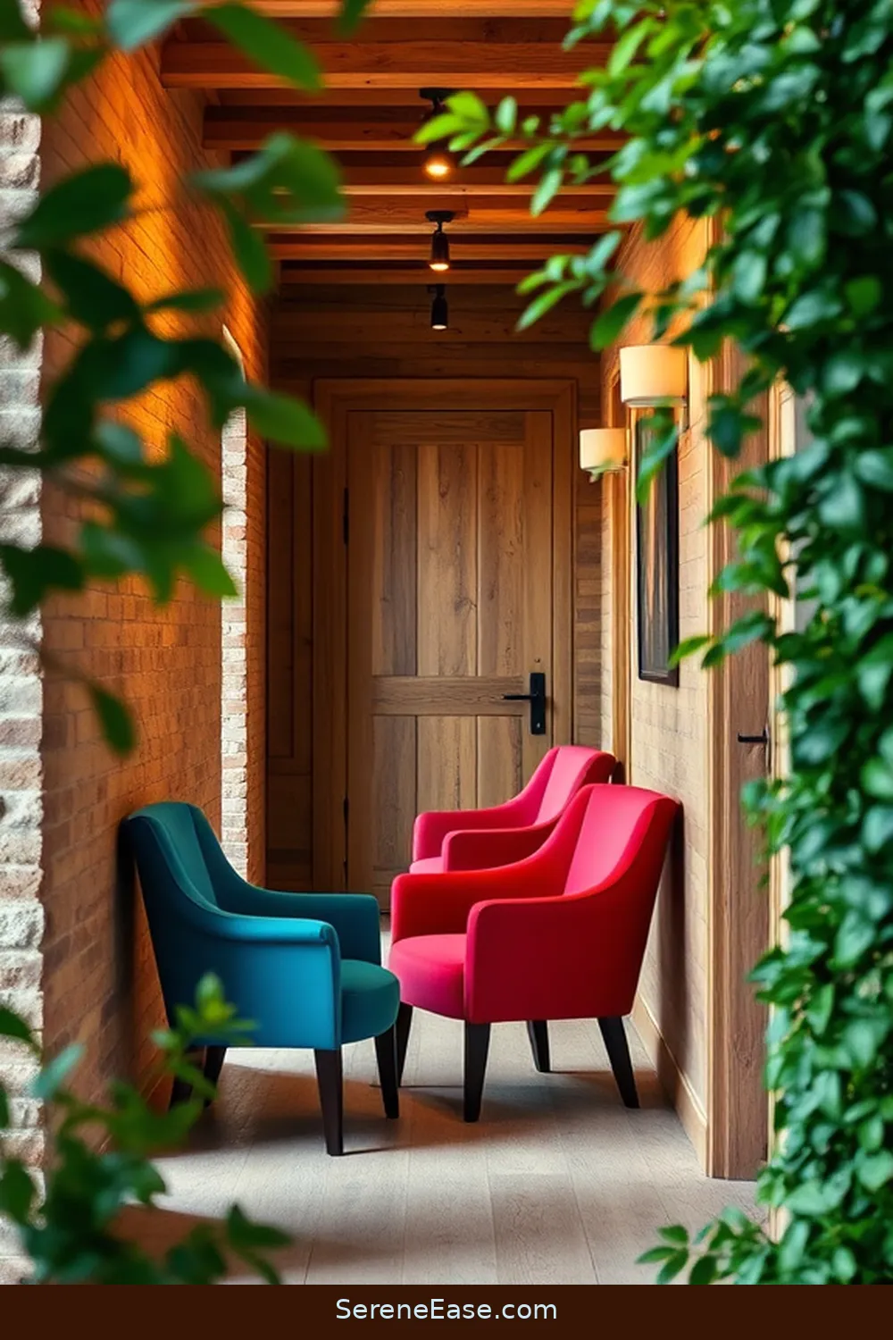 21 Ways to Incorporate Jewel Tones in Rustic Hallway Style 9 Use Colorful Accent Chairs for 21 Ways to Incorporate Jewel Tones in Rustic Hallway Style