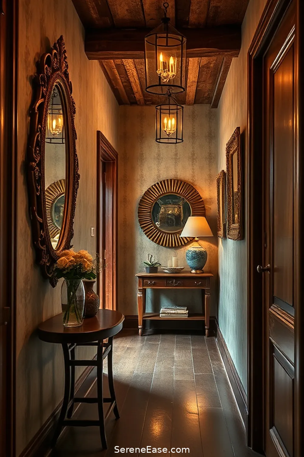 21 Ways to Incorporate Jewel Tones in Rustic Hallway Style 14 Use Decorative Mirrors With Jewel Tones for 21 Ways to Incorporate Jewel Tones in Rustic Hallway Style