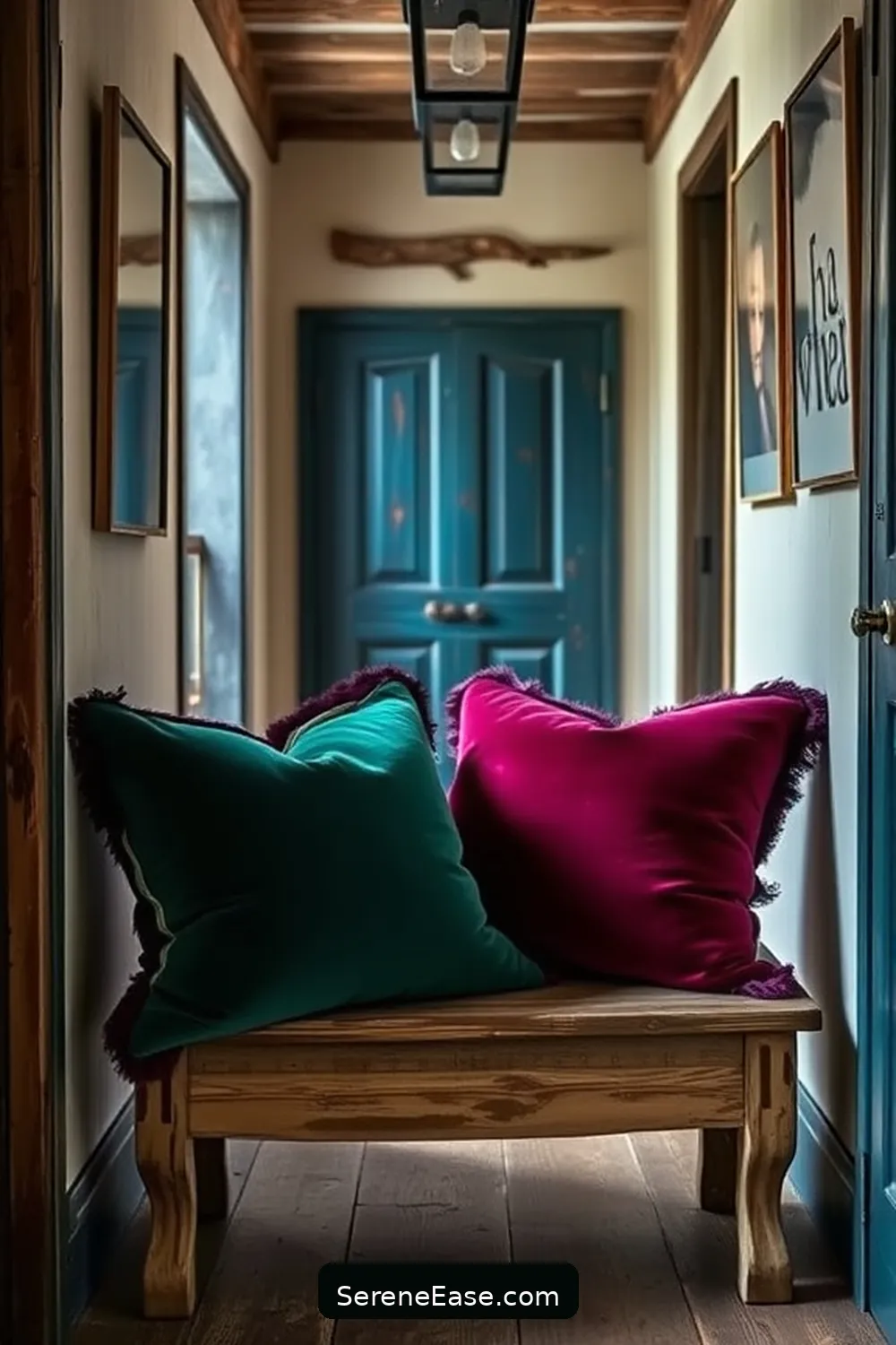 21 Ways to Incorporate Jewel Tones in Rustic Hallway Style 5 Use Jewel-Toned Throw Pillows for 21 Ways to Incorporate Jewel Tones in Rustic Hallway Style