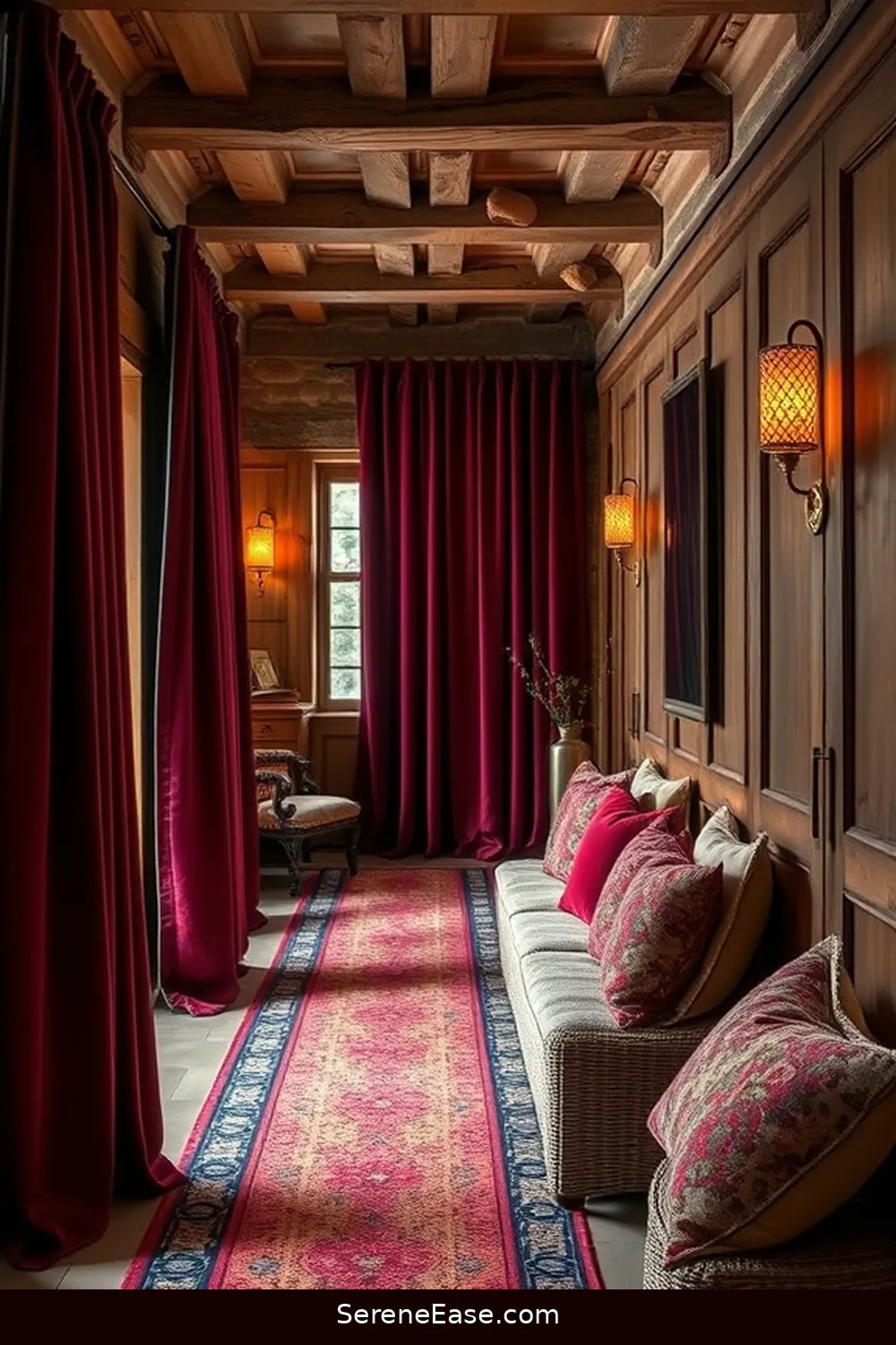 21 Ways to Incorporate Jewel Tones in Rustic Hallway Style 21 Utilize Jewel-Toned Textiles for 21 Ways to Incorporate Jewel Tones in Rustic Hallway Style