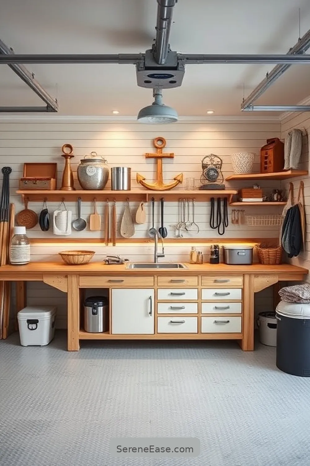 21 Ways to Incorporate Neutral Tones in Your Coastal Style Garage 11 Create a Neutral Workbench Area for 21 Ways to Incorporate Neutral Tones in Your Coastal Style Garage