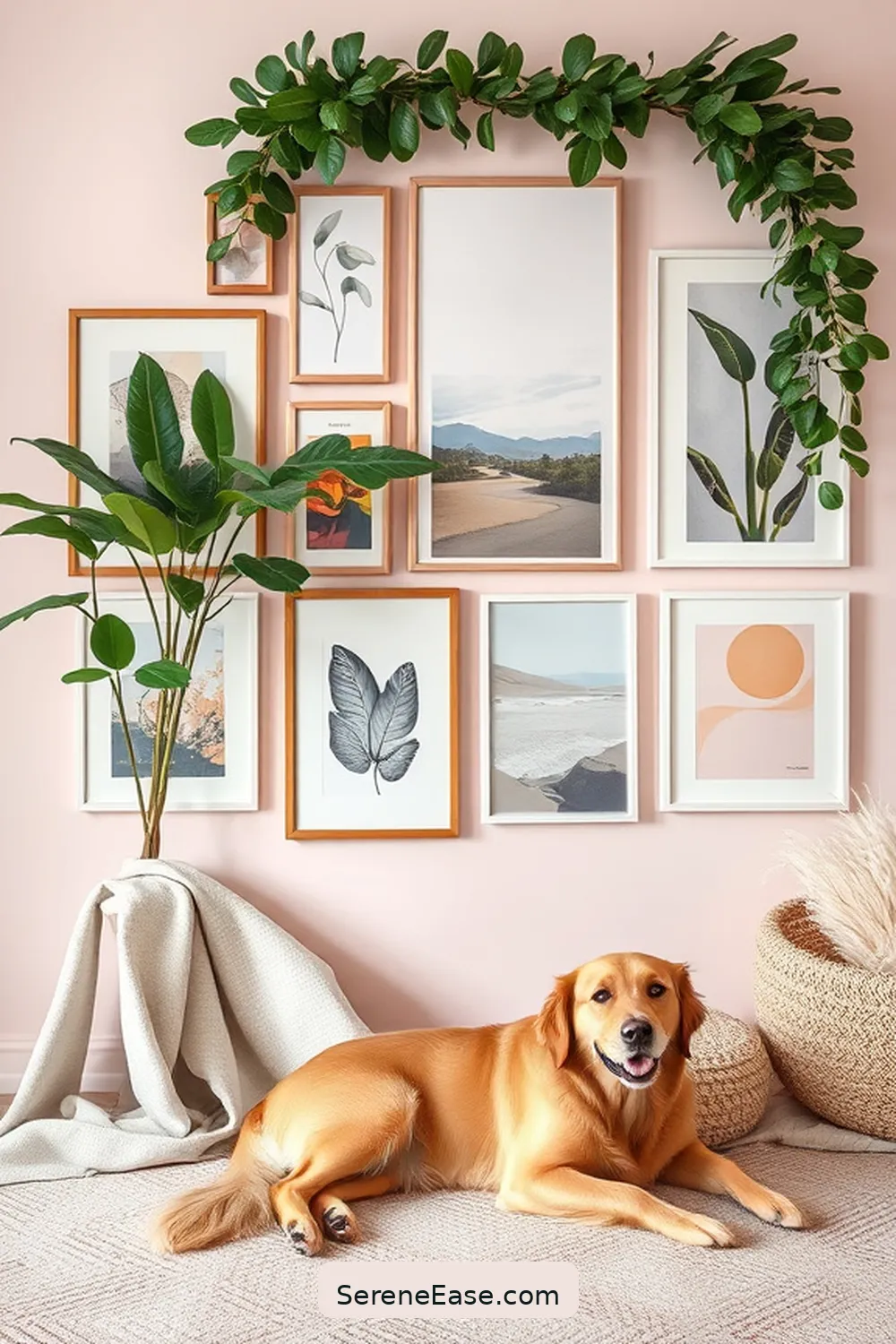 21 Ways to Incorporate Pastels in a Bohemian Hallway Style 11 10. Create a Pastel Gallery Wall for 21 Ways to Incorporate Pastels in a Bohemian Hallway Style