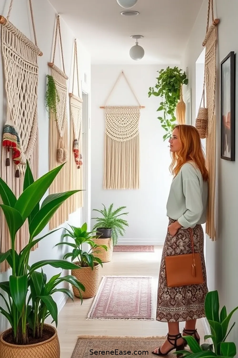 21 Ways to Incorporate Pastels in a Bohemian Hallway Style 18 17. Feature Pastel Wall Hangings or Macramé for 21 Ways to Incorporate Pastels in a Bohemian Hallway Style