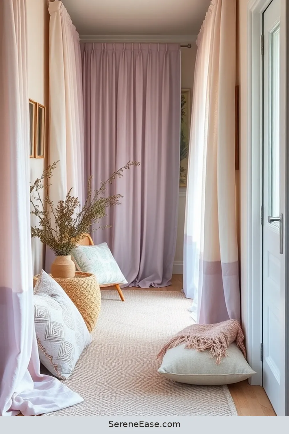21 Ways to Incorporate Pastels in a Bohemian Hallway Style 22 21. Mix and Match Pastel Textiles for Layers for 21 Ways to Incorporate Pastels in a Bohemian Hallway Style