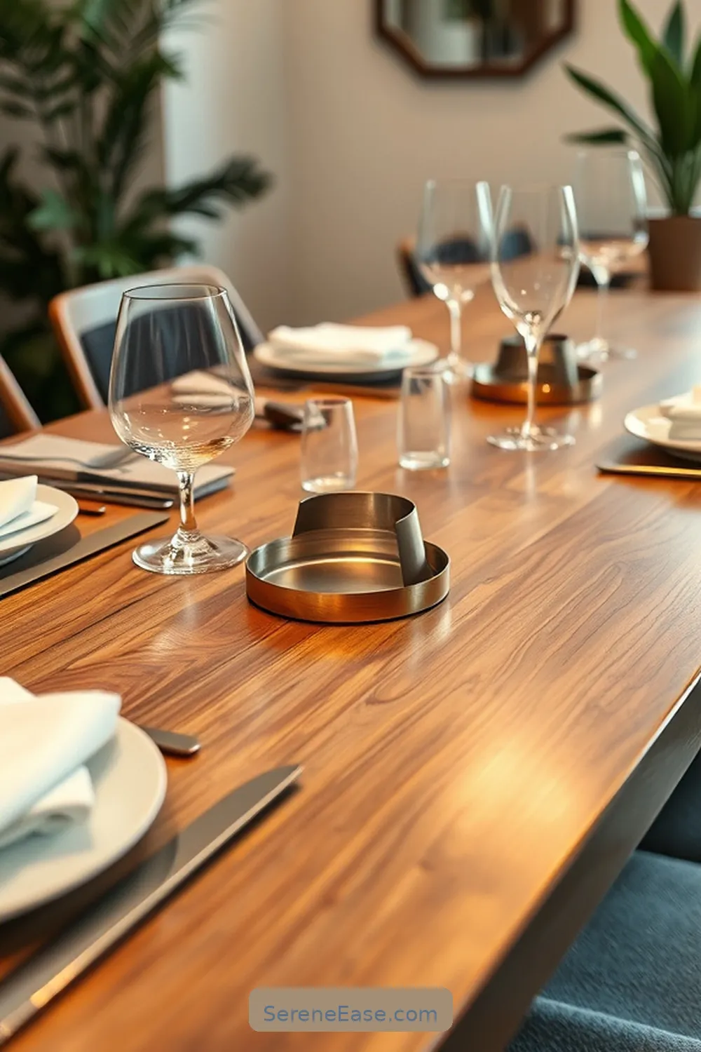 21 Ways to Use Metallic Accents in a Minimalist Dining Room Style 17 Use Metallic Coasters for 21 Ways to Use Metallic Accents in a Minimalist Dining Room Style