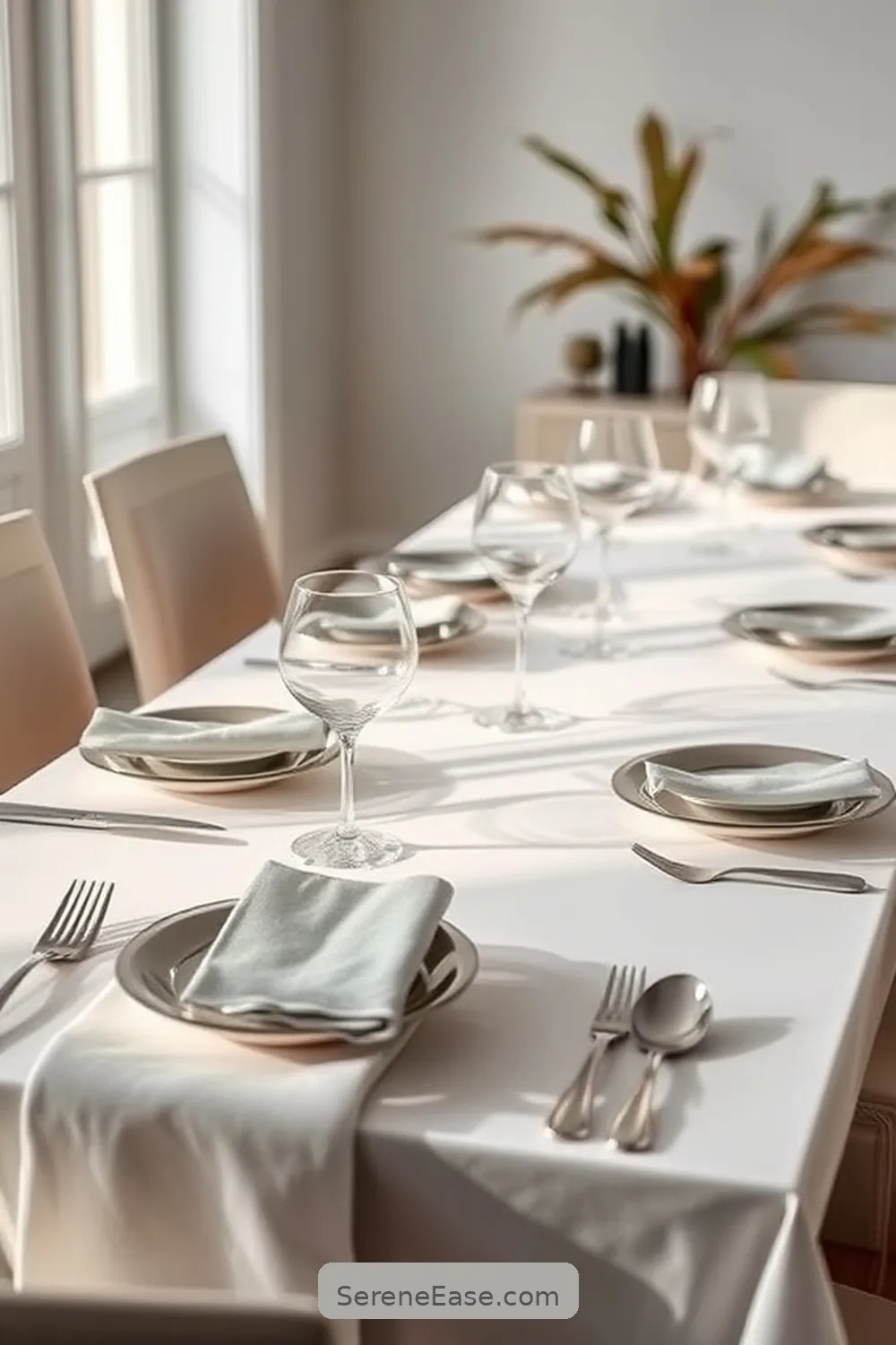 21 Ways to Use Metallic Accents in a Minimalist Dining Room Style 3 Use Metallic Tableware for 21 Ways to Use Metallic Accents in a Minimalist Dining Room Style