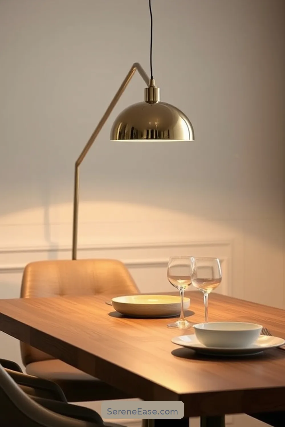 21 Ways to Use Metallic Accents in a Minimalist Dining Room Style 14 Use a Metallic Table Lamp for 21 Ways to Use Metallic Accents in a Minimalist Dining Room Style