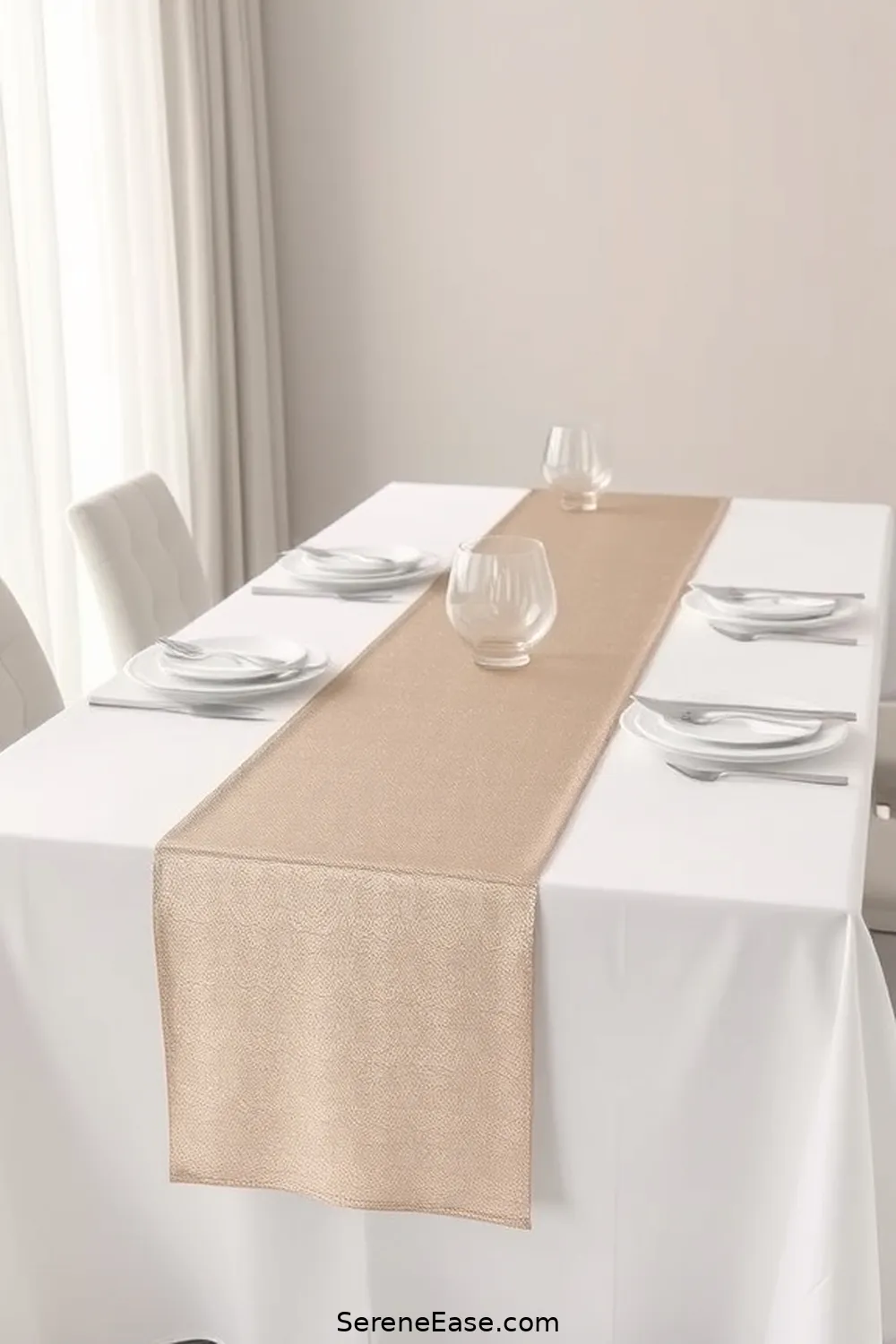 21 Ways to Use Metallic Accents in a Minimalist Dining Room Style 8 Use a Metallic Table Runner for 21 Ways to Use Metallic Accents in a Minimalist Dining Room Style