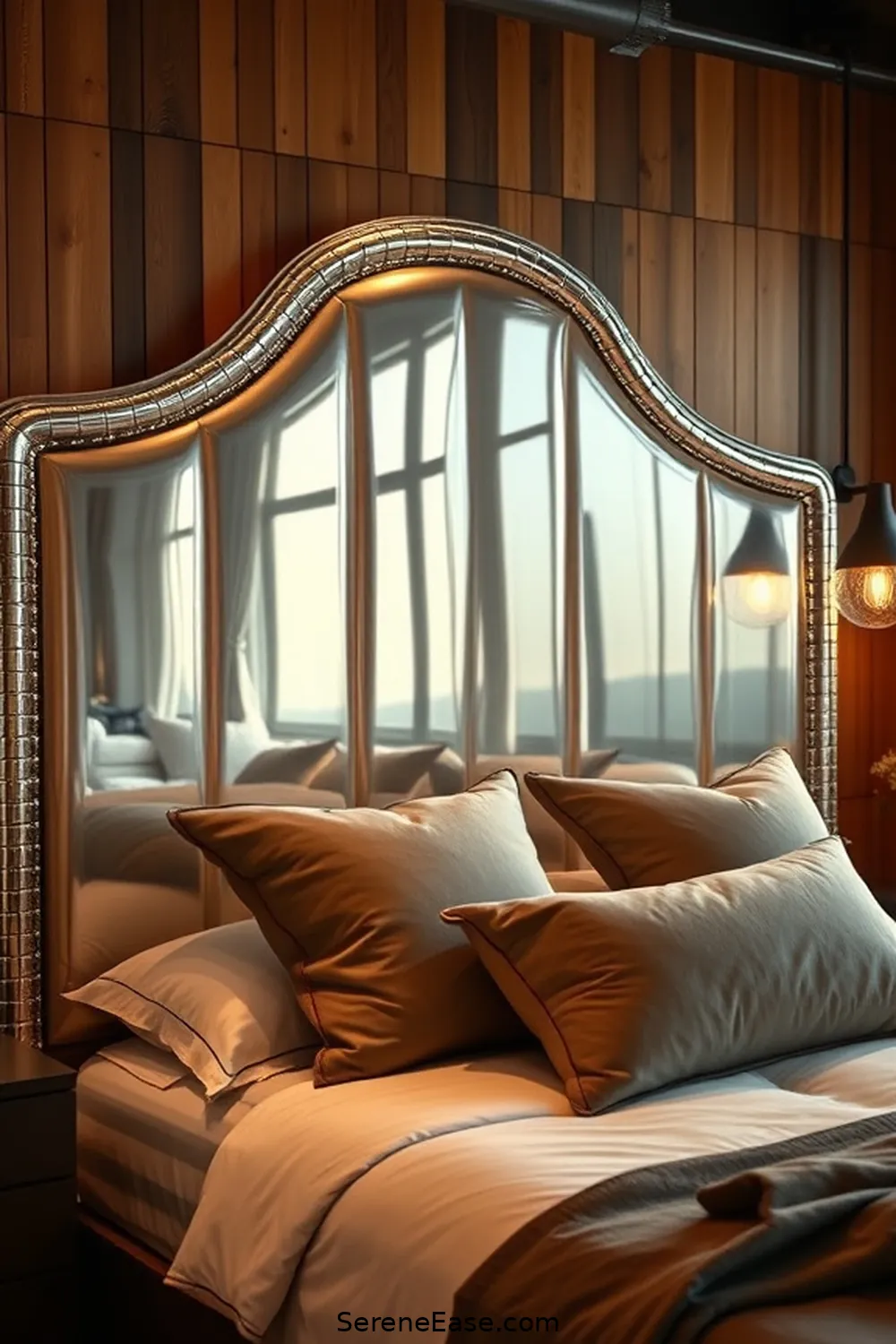 21 Ways to Use Metallic Accents in an Industrial Style Bedroom 18 Feature a Metallic Headboard for 21 Ways to Use Metallic Accents in an Industrial Style Bedroom