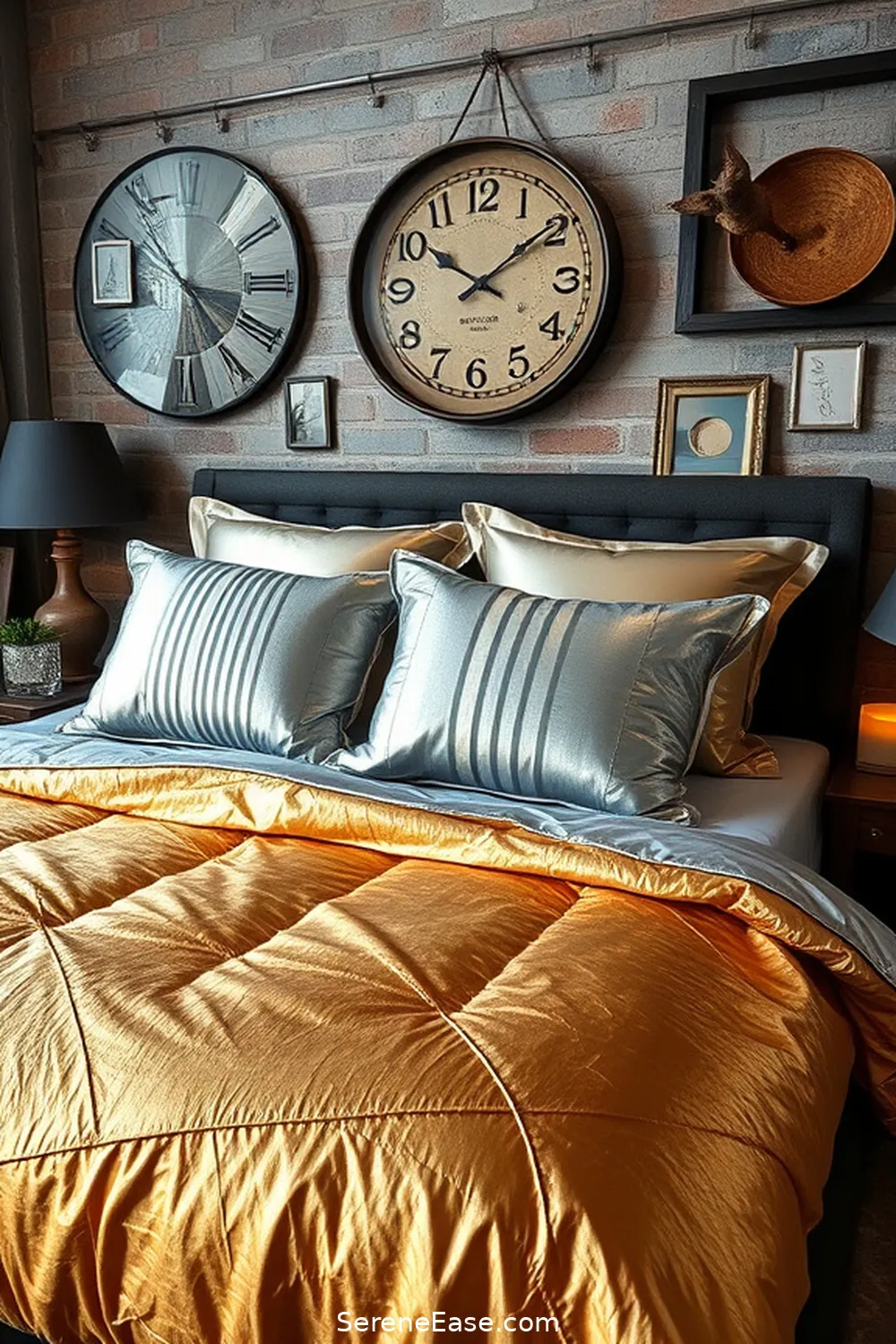 21 Ways to Use Metallic Accents in an Industrial Style Bedroom 6 Select Metallic Bedding Accessories for 21 Ways to Use Metallic Accents in an Industrial Style Bedroom