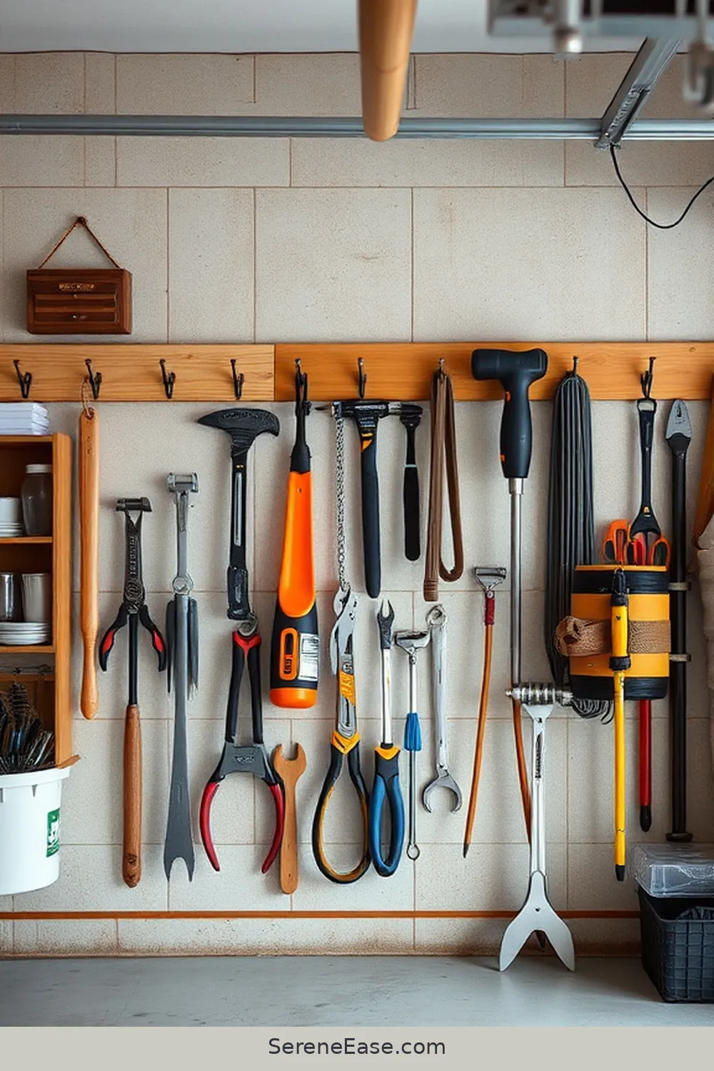 21 Ways to Use Neutral Tones in Your Garage With Modern Farmhouse Style 11 Hang Decorative Hooks for Tools and Accessories for 21 Ways to Use Neutral Tones in Your Garage With Modern Farmhouse Style