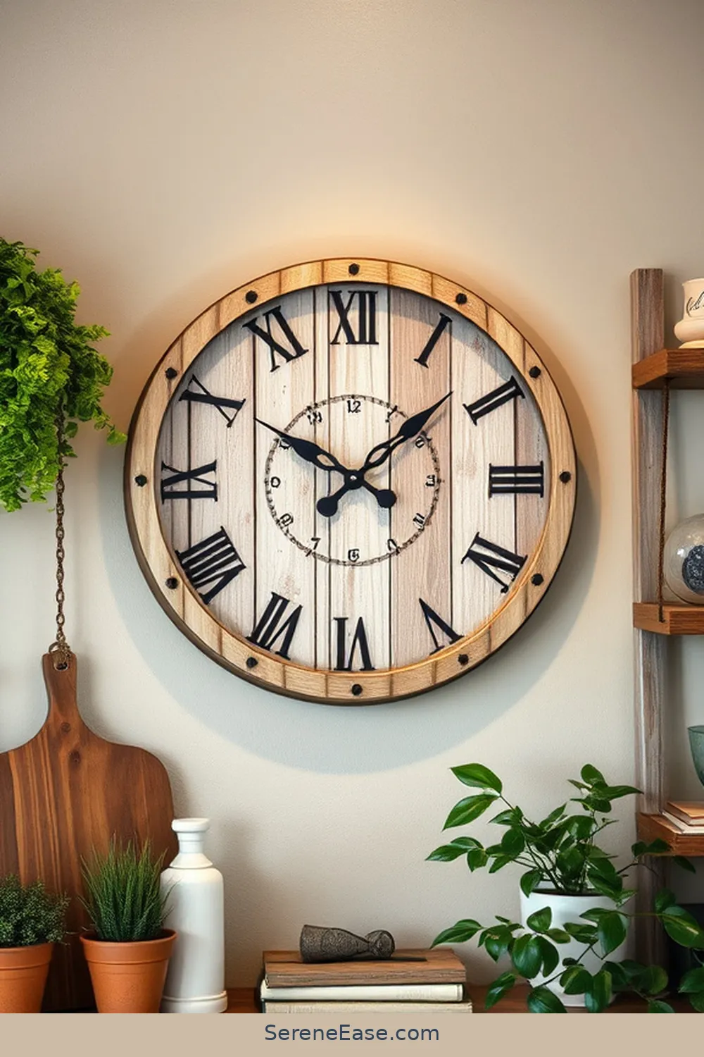21 Ways to Use Neutral Tones in Your Garage With Modern Farmhouse Style 21 Hang a Rustic Clock for Practical Style for 21 Ways to Use Neutral Tones in Your Garage With Modern Farmhouse Style