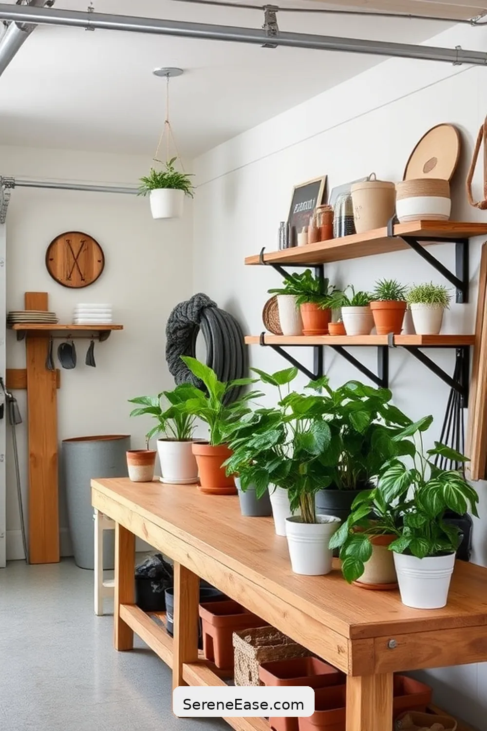 21 Ways to Use Neutral Tones in Your Garage With Modern Farmhouse Style 15 Incorporate Potted Plants for a Fresh Touch for 21 Ways to Use Neutral Tones in Your Garage With Modern Farmhouse Style