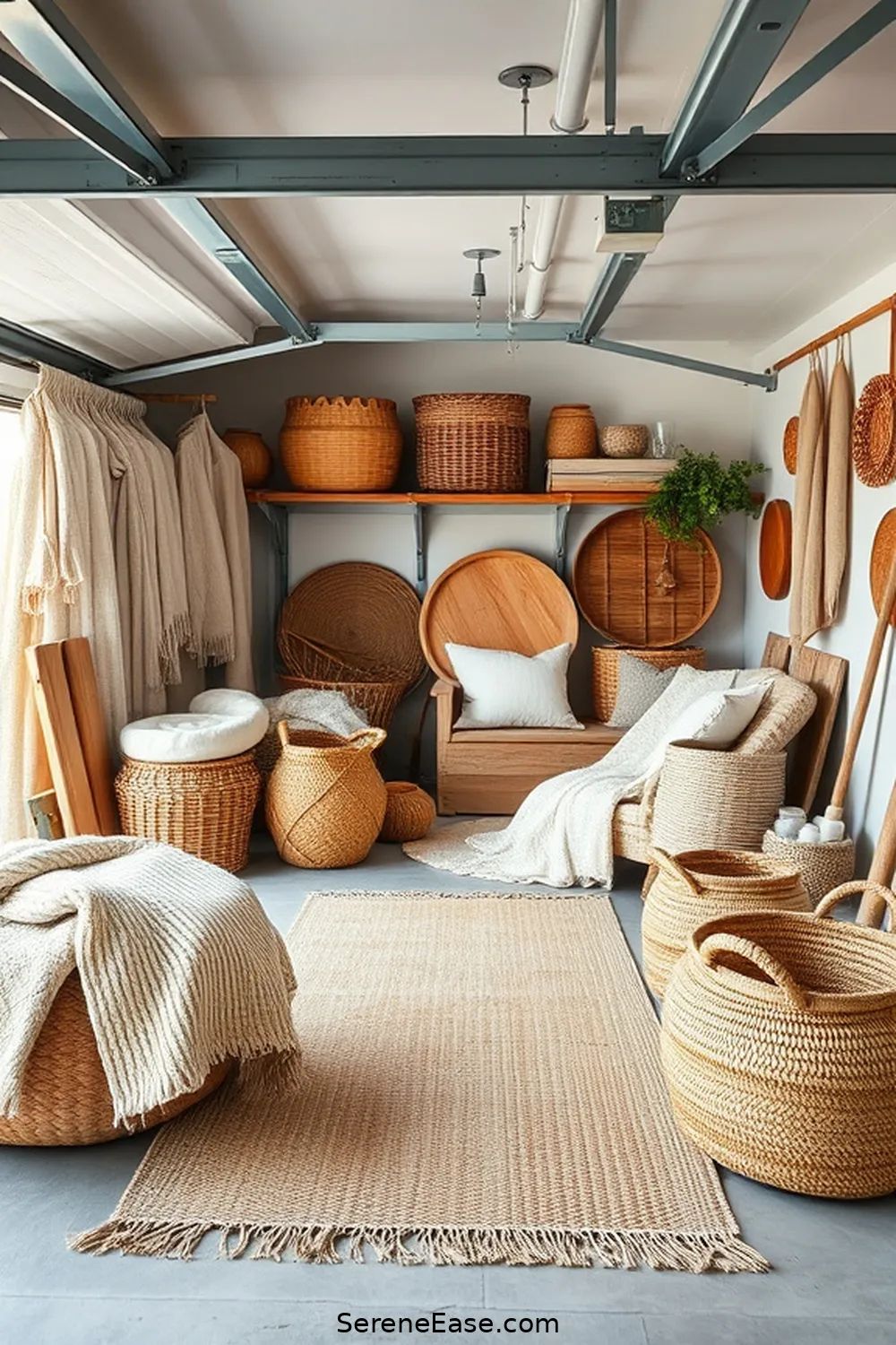 21 Ways to Use Neutral Tones in Your Garage With Modern Farmhouse Style 20 Incorporate Woven Textiles for Softness for 21 Ways to Use Neutral Tones in Your Garage With Modern Farmhouse Style