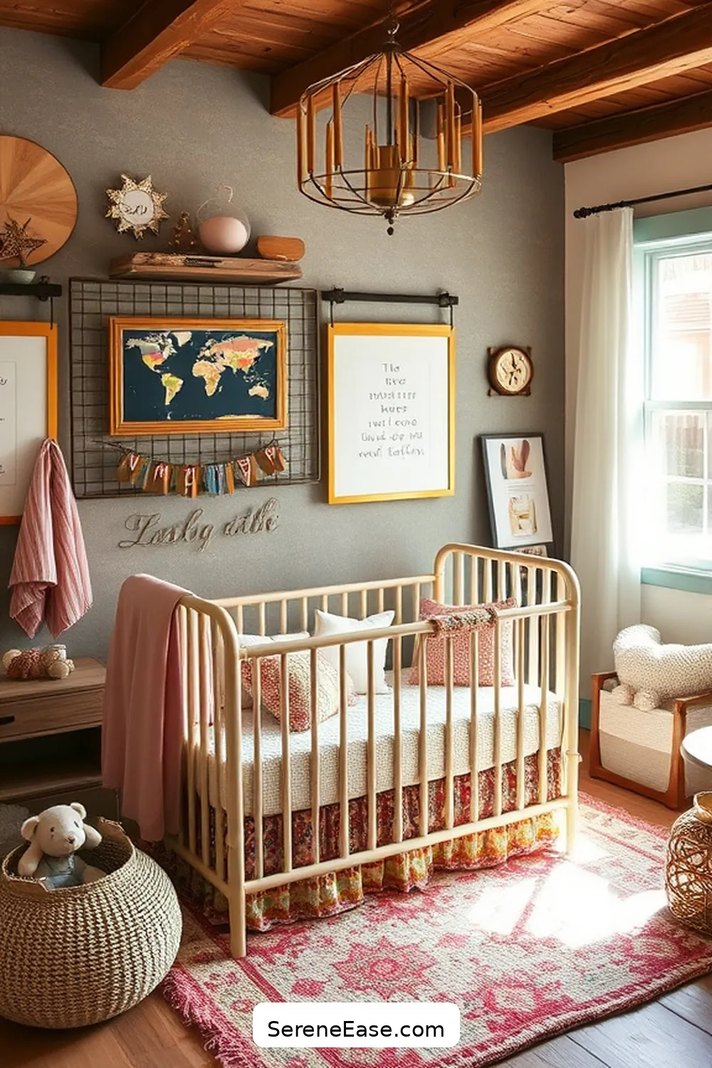 22 Bold and Bright Ideas for Rustic Nursery Style 17 Add a Splash of Metallic Accents for 22 Bold and Bright Ideas for Rustic Nursery Style
