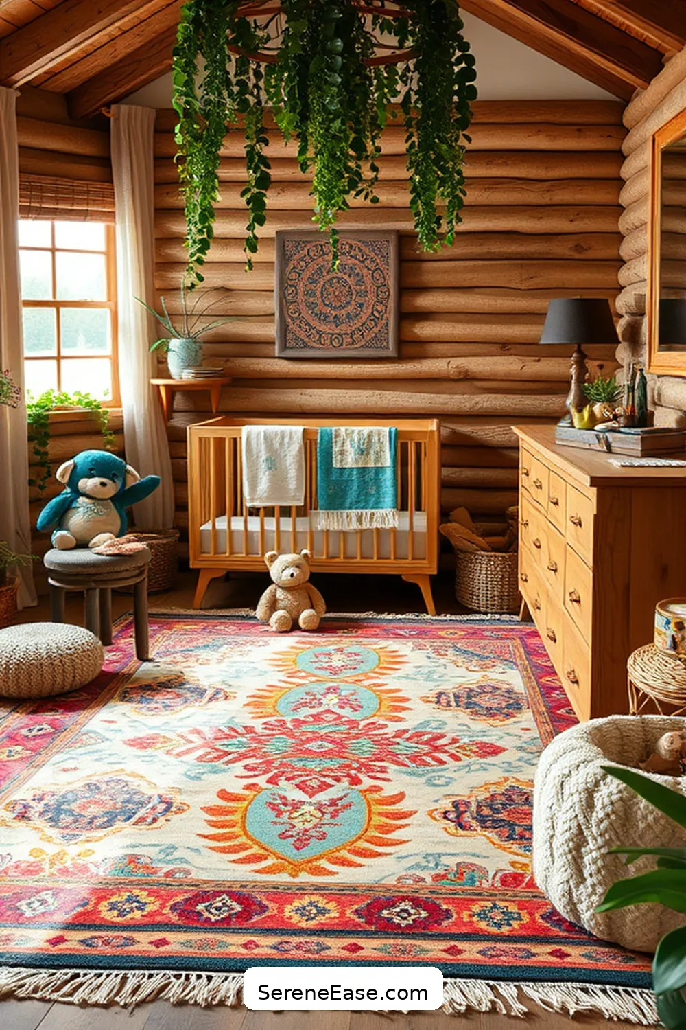 22 Bold and Bright Ideas for Rustic Nursery Style 11 Use Brightly Colored Rugs for 22 Bold and Bright Ideas for Rustic Nursery Style