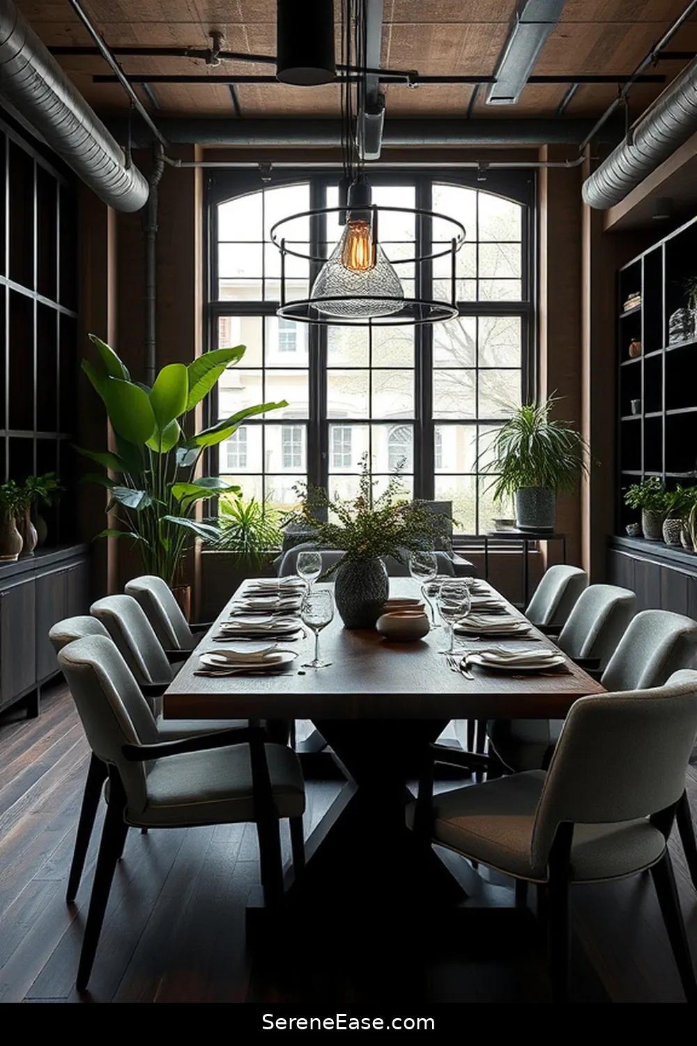 22 Ideas for Monochromatic Dining Room Industrial Style 4 Incorporate Dark Wood Elements for 22 Ideas for Monochromatic Dining Room Industrial Style