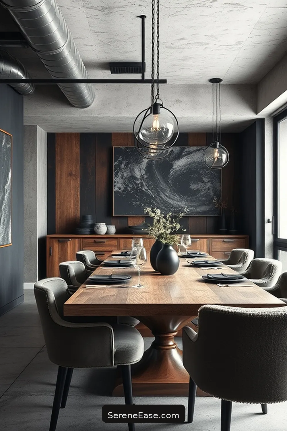 22 Ideas for Monochromatic Dining Room Industrial Style 14 Mix Textures for Depth for 22 Ideas for Monochromatic Dining Room Industrial Style