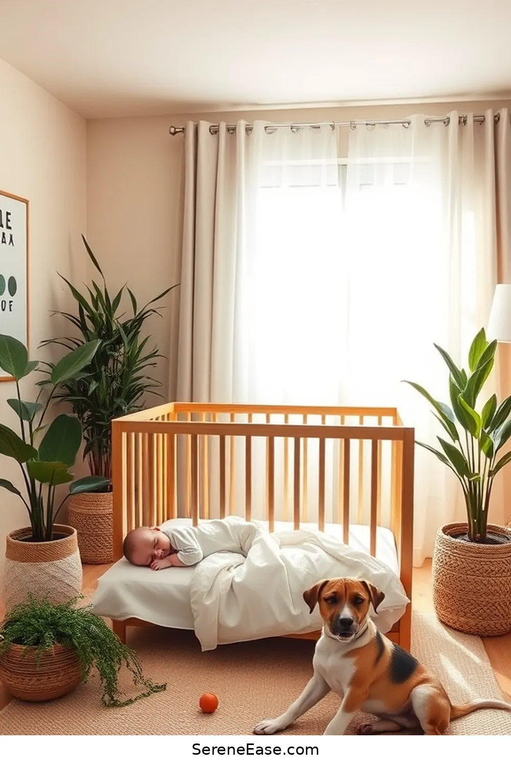 22 Inspiring Ideas for a Neutral Tones Nursery in Minimalist Style 15 Incorporating Greenery for 22 Inspiring Ideas for a Neutral Tones Nursery in Minimalist Style