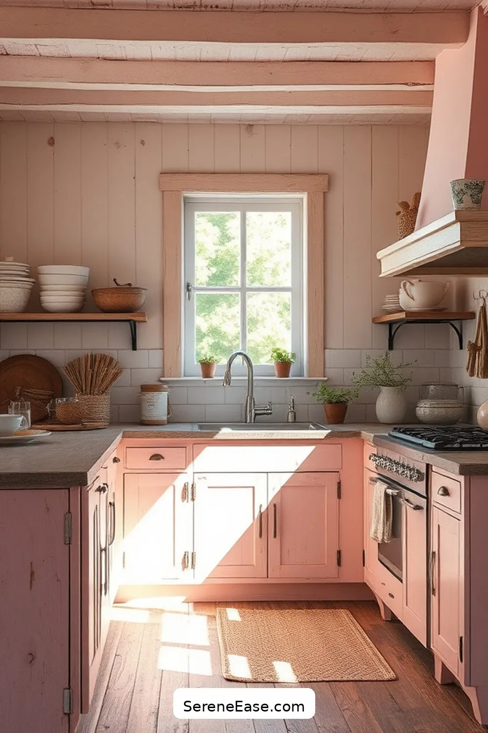 22 Monochromatic Kitchen Ideas in Rustic Style 16 Blush Pink Delight for 22 Monochromatic Kitchen Ideas in Rustic Style