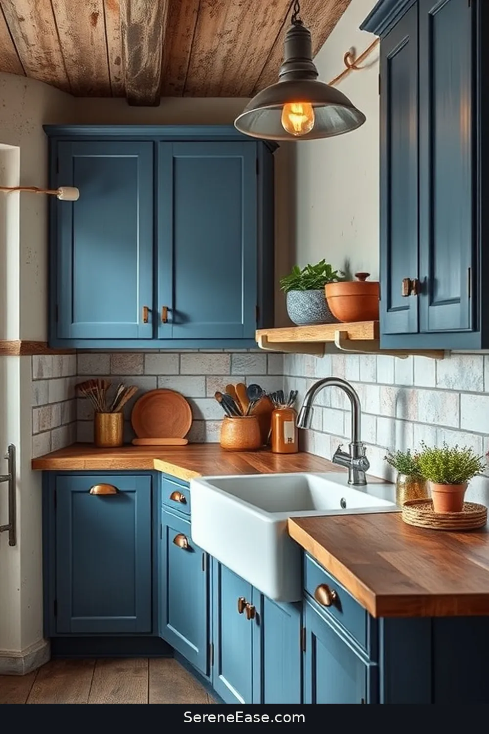 22 Monochromatic Kitchen Ideas in Rustic Style 19 Cool Steel Blue for 22 Monochromatic Kitchen Ideas in Rustic Style