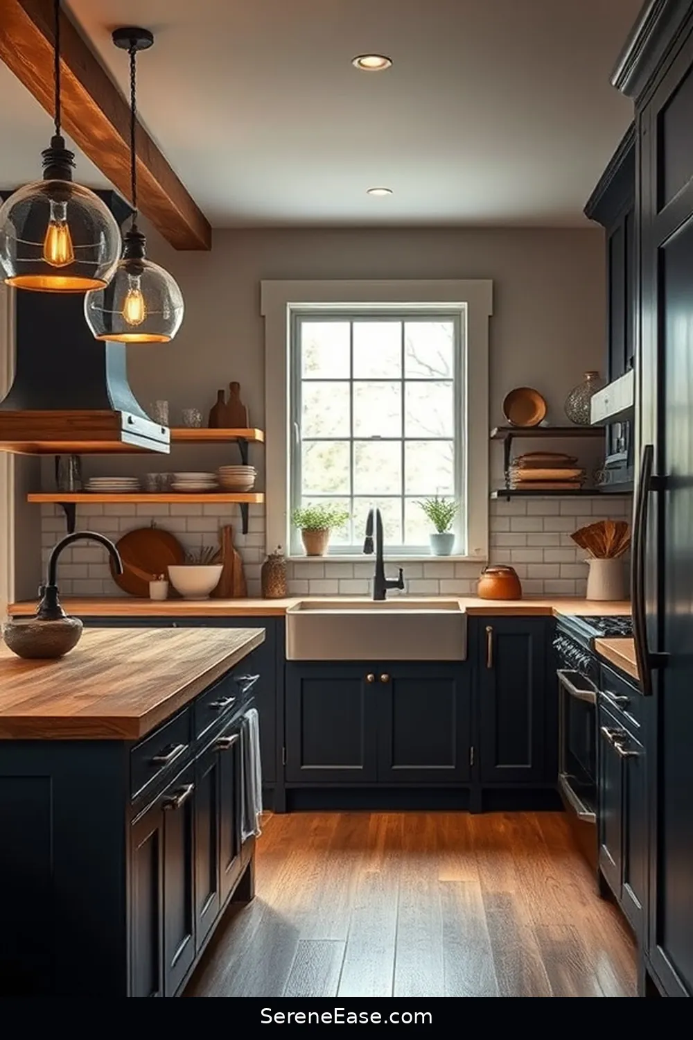 22 Monochromatic Kitchen Ideas in Rustic Style 7 Deep Navy Serenity for 22 Monochromatic Kitchen Ideas in Rustic Style