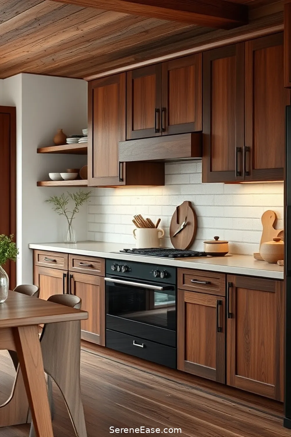 22 Monochromatic Kitchen Ideas in Rustic Style 23 Timeless Walnut Finishes for 22 Monochromatic Kitchen Ideas in Rustic Style