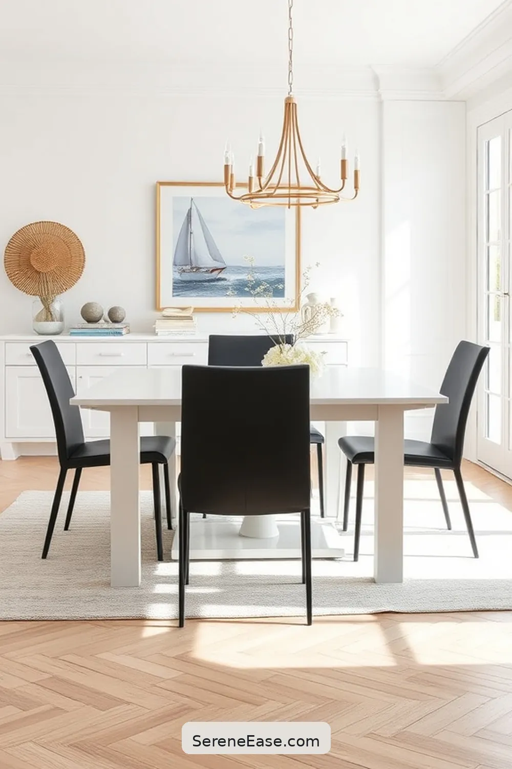 22 Stunning Black and White Coastal Style Dining Room Ideas 4 Elegant Black Dining Chairs for 22 Stunning Black and White Coastal Style Dining Room Ideas