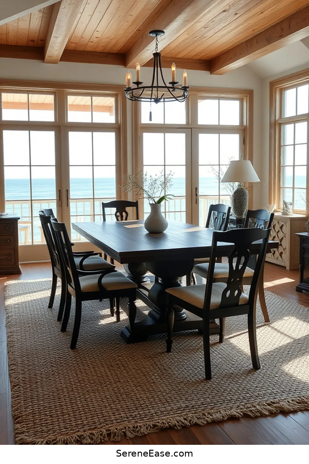 22 Stunning Black and White Coastal Style Dining Room Ideas 6 Light Wood Accents With Dark Furniture for 22 Stunning Black and White Coastal Style Dining Room Ideas