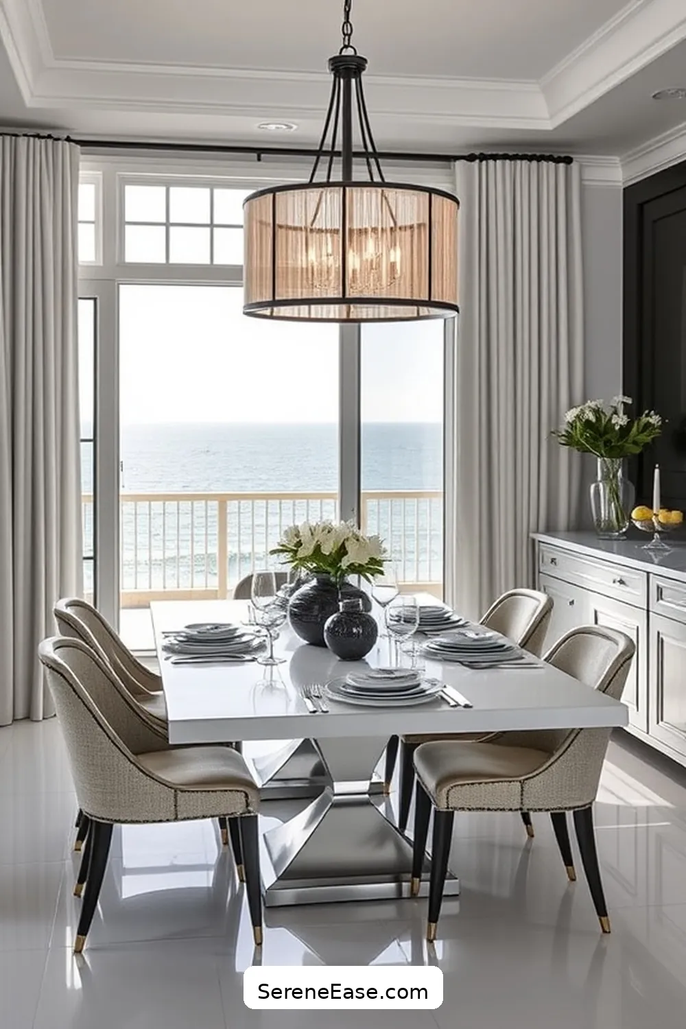 22 Stunning Black and White Coastal Style Dining Room Ideas 10 Statement Lighting Fixtures for 22 Stunning Black and White Coastal Style Dining Room Ideas