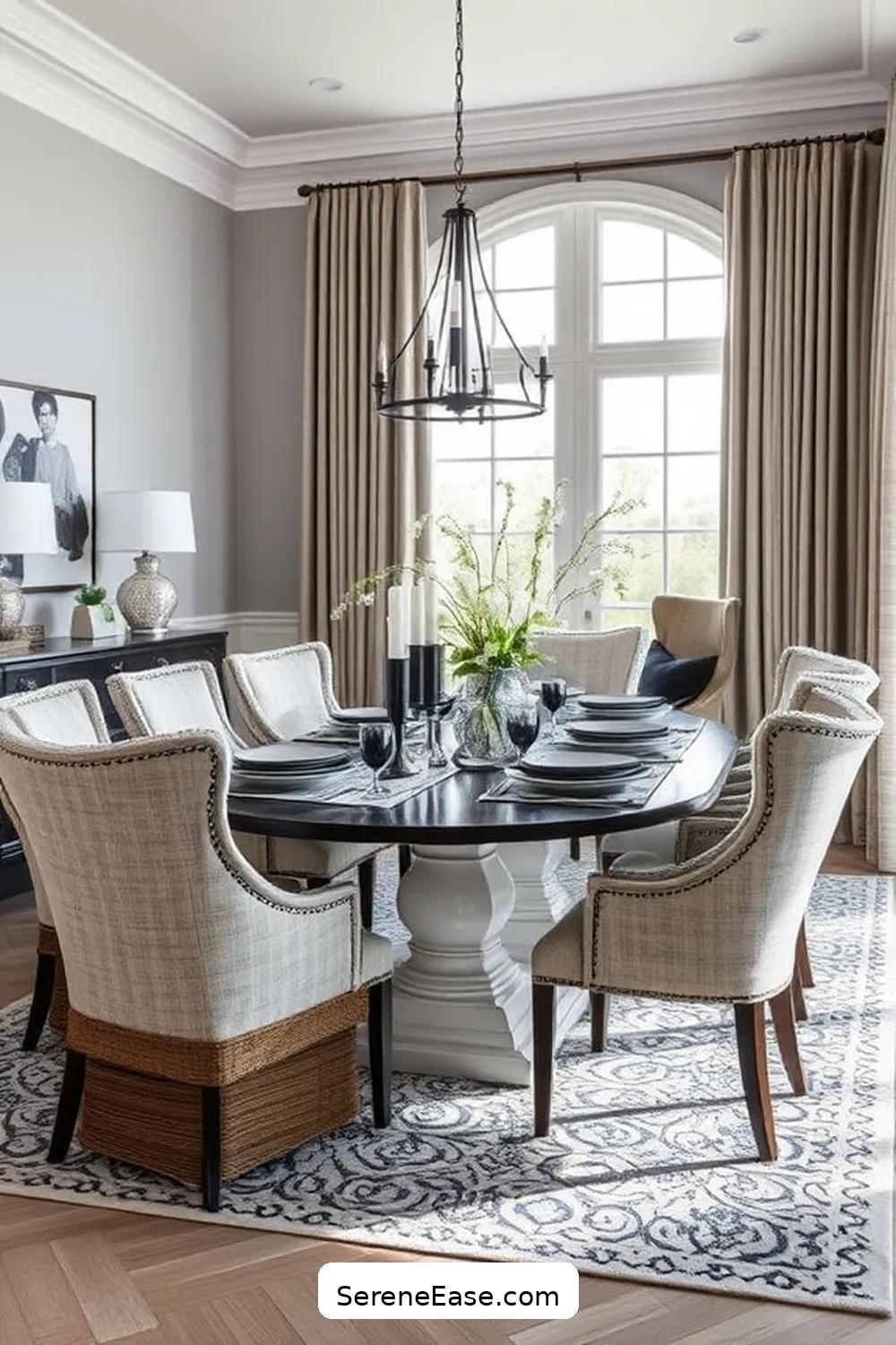 22 Stunning Black and White Coastal Style Dining Room Ideas 21 Textured Fabrics and Patterns for 22 Stunning Black and White Coastal Style Dining Room Ideas