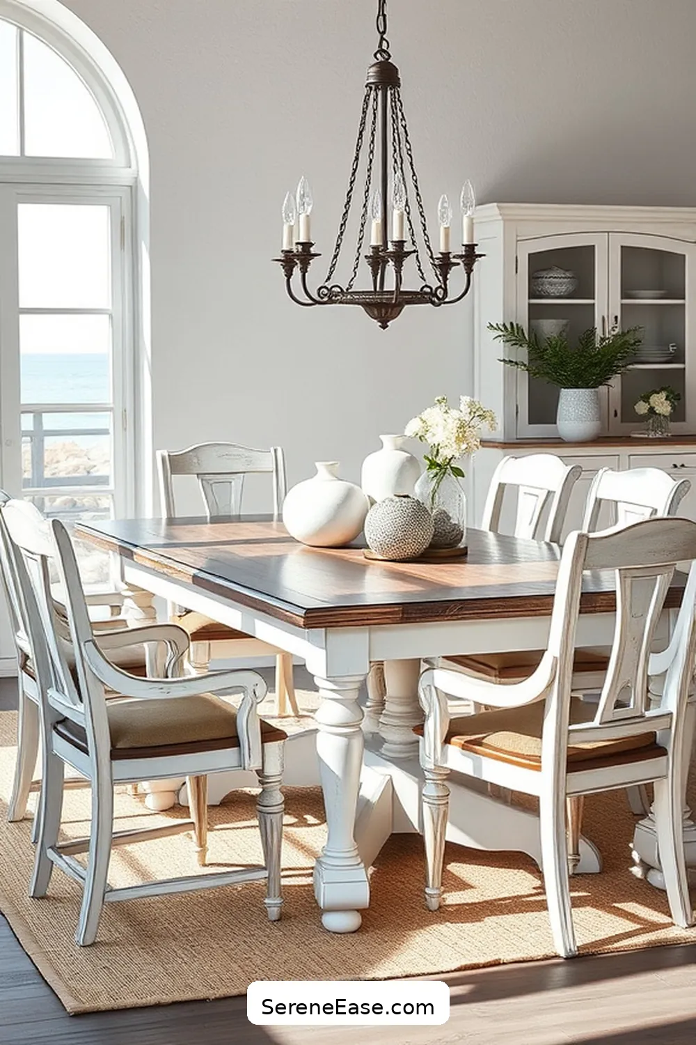 22 Stunning Black and White Coastal Style Dining Room Ideas 18 Whitewashed Furniture With Dark Details for 22 Stunning Black and White Coastal Style Dining Room Ideas