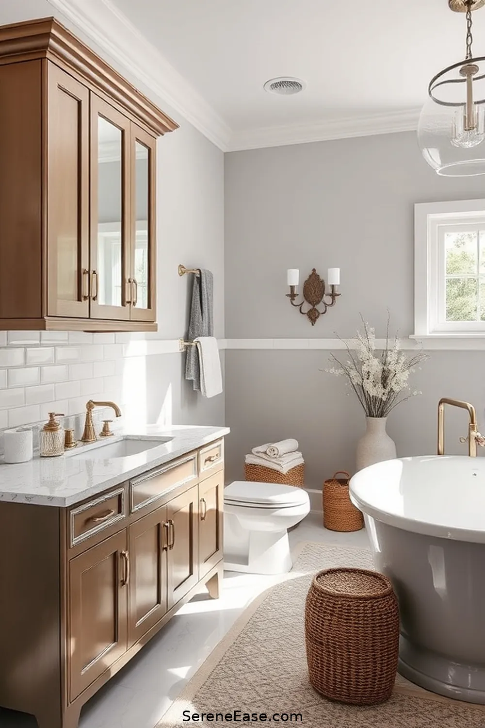 22 Stunning Metallic Accents to Elevate Your Modern Farmhouse Bathroom Style 16 Glossy Metallic Paint for 22 Stunning Metallic Accents to Elevate Your Modern Farmhouse Bathroom Style